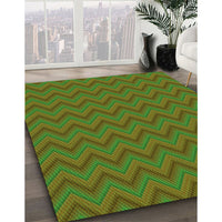 Patterned Dark Lime Green Rug, pat396grn