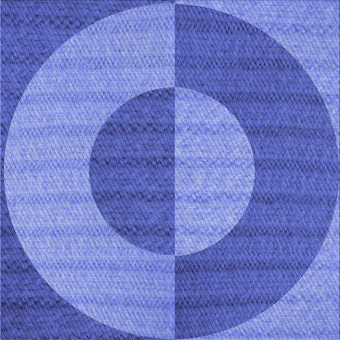 Round Patterned Sky Blue Rug, pat3960blu