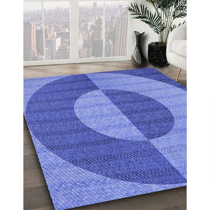 Machine Washable Transitional Sky Blue Rug in a Family Room, wshpat3960blu