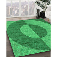 Patterned Neon Green Rug, pat3960grn