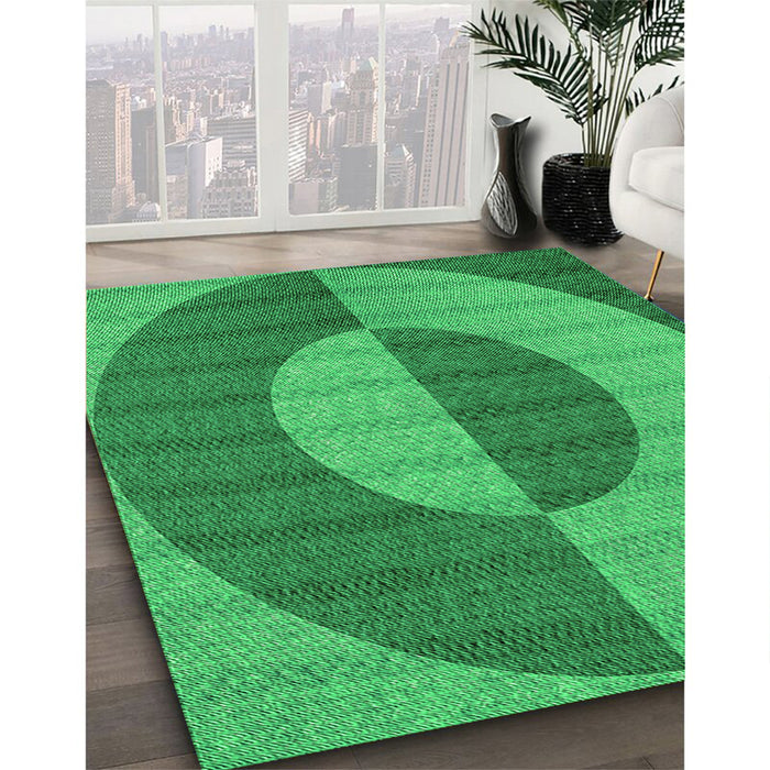 Machine Washable Transitional Neon Green Rug in a Family Room, wshpat3960grn