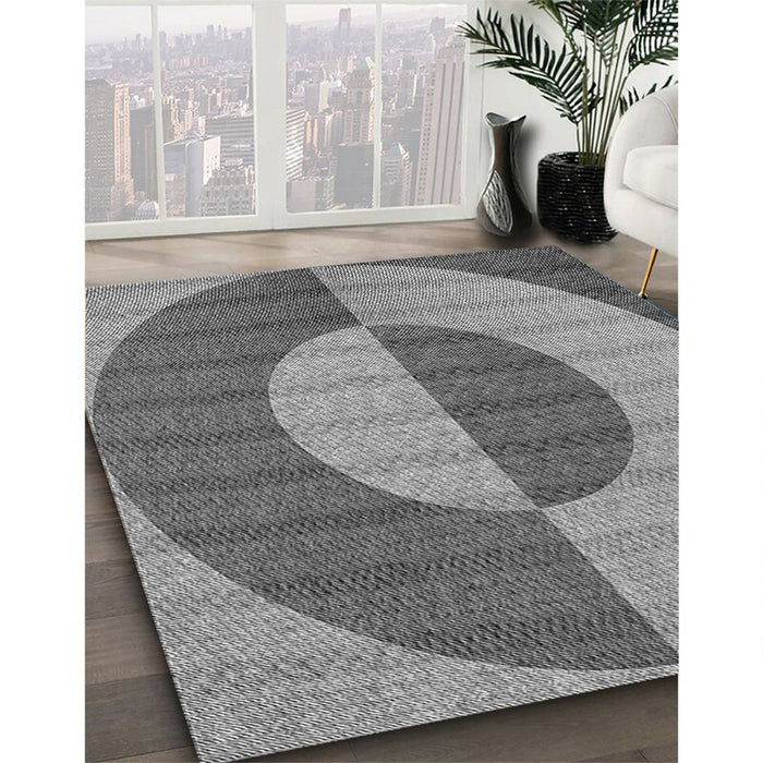 Machine Washable Transitional Carbon Gray Rug in a Family Room, wshpat3960gry