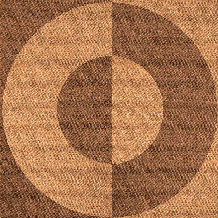 Round Patterned Orange Rug, pat3960org