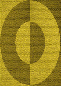 Machine Washable Transitional Dark Yellow Green Rug, wshpat3960yw