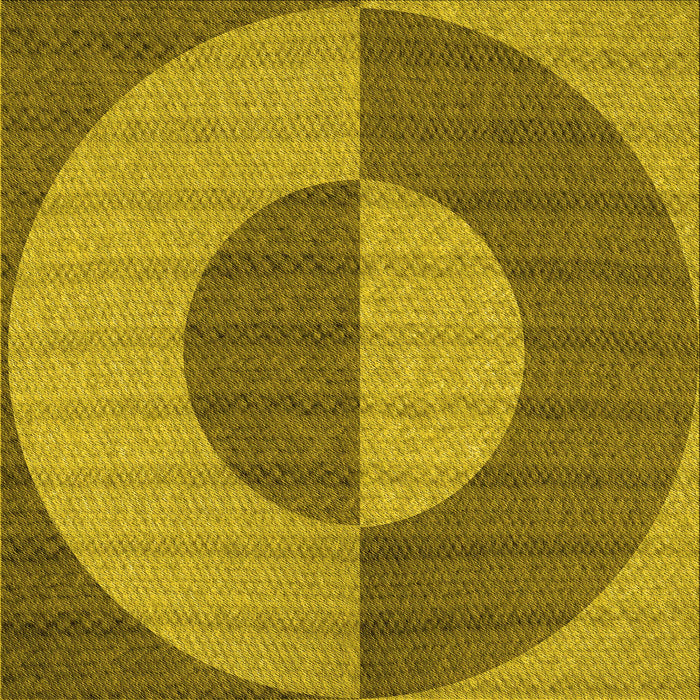 Round Machine Washable Transitional Dark Yellow Green Rug, wshpat3960yw