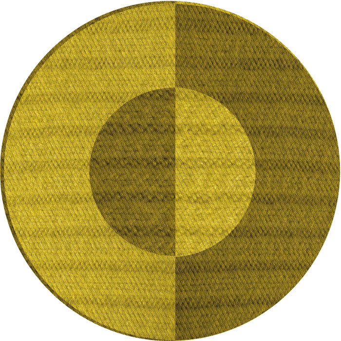 Square Machine Washable Transitional Dark Yellow Green Rug in a Living Room, wshpat3960yw
