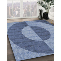 Patterned Blue Novelty Rug, pat3960