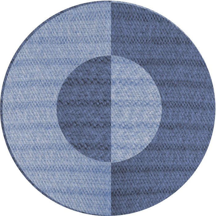 Sideview of Patterned Blue Novelty Rug, pat3960