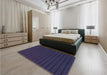 Patterned Deep Periwinkle Purple Rug in a Bedroom, pat3961blu