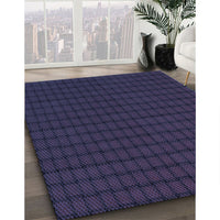 Patterned Deep Periwinkle Purple Rug, pat3961blu