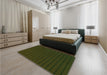 Patterned Midnight Gray Rug in a Bedroom, pat3961grn