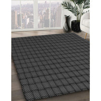 Patterned Charcoal Black Rug, pat3961gry