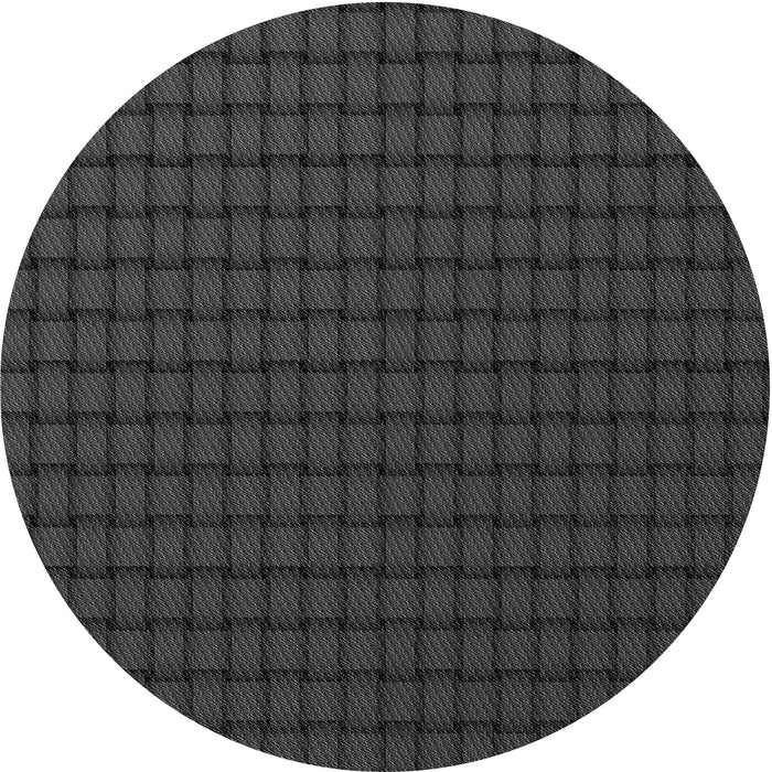 Square Patterned Charcoal Black Rug, pat3961gry