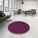 Round Patterned Medium Violet Red Pink Rug in a Office, pat3961pur