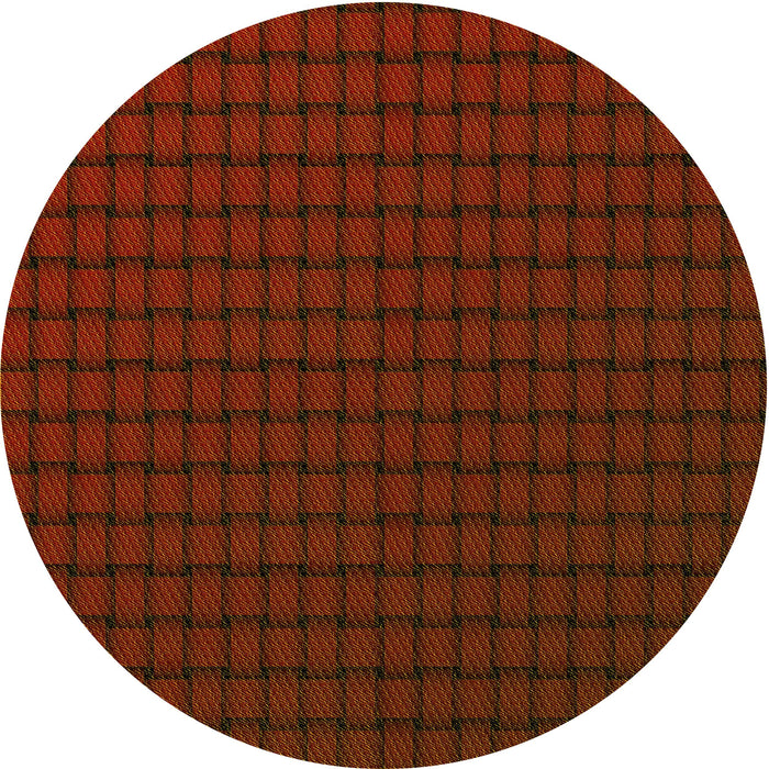 Square Patterned Mahogany Brown Rug, pat3961yw