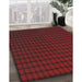 Patterned Brown Red Novelty Rug in Family Room, pat3961