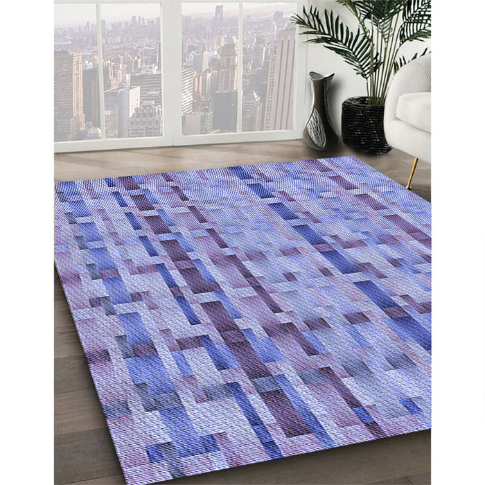 Patterned Jeans Blue Rug in Family Room, pat3962blu