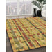 Machine Washable Transitional Yellow Rug in a Family Room, wshpat3962brn