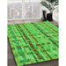 Patterned Dark Lime Green Rug in Family Room, pat3962grn