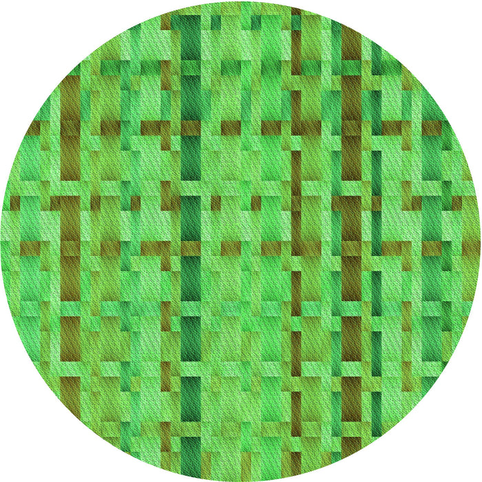 Square Machine Washable Transitional Dark Lime Green Rug in a Living Room, wshpat3962grn