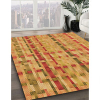 Patterned Orange Red Orange Rug, pat3962org