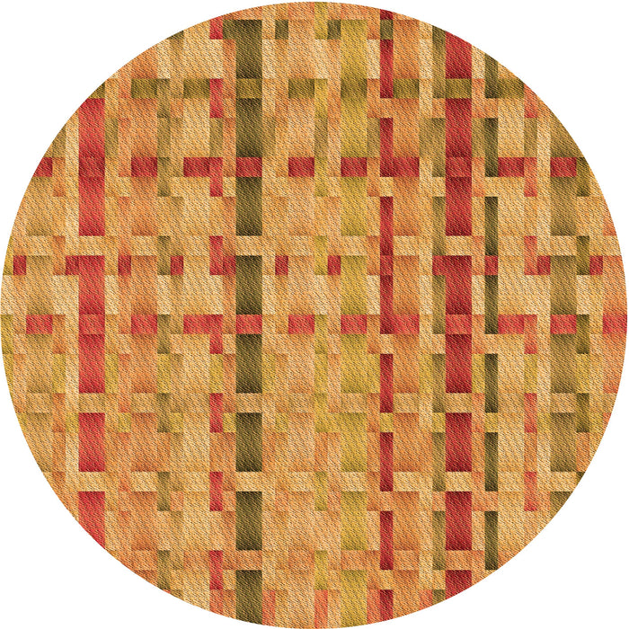 Square Patterned Orange Red Orange Rug, pat3962org