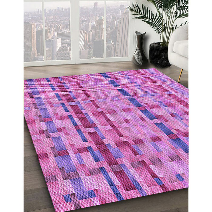 Patterned Violet Purple Rug in Family Room, pat3962pur