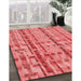 Machine Washable Transitional Ruby Red Rug in a Family Room, wshpat3962rd