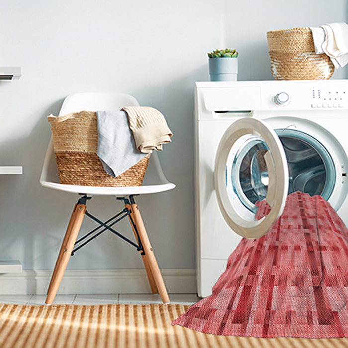 Machine Washable Transitional Ruby Red Rug in a Washing Machine, wshpat3962rd