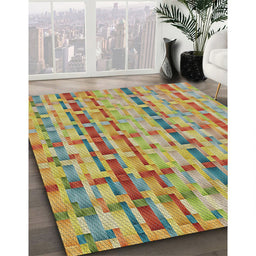Patterned Sienna Brown Novelty Rug in Family Room, pat3962