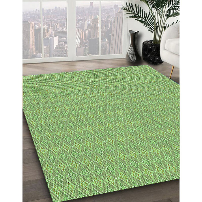 Patterned Green Rug in Family Room, pat3963grn