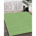 Machine Washable Transitional Green Rug in a Family Room, wshpat3963grn