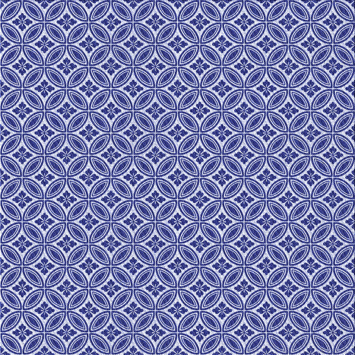 Round Machine Washable Transitional Cobalt Blue Rug, wshpat3965blu