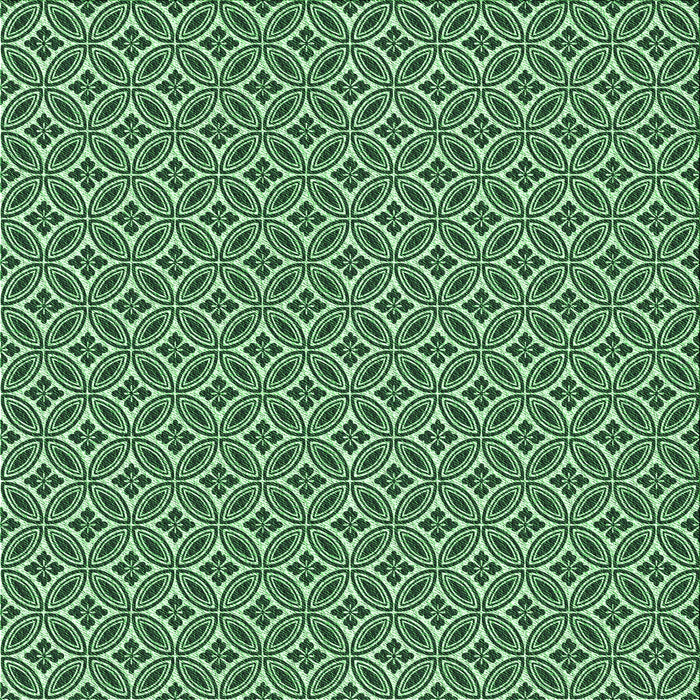 Round Machine Washable Transitional Deep Emerald Green Rug, wshpat3965grn