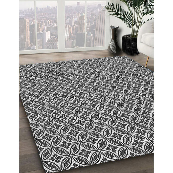 Machine Washable Transitional Dark Gray Black Rug in a Family Room, wshpat3965gry
