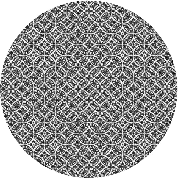 Square Patterned Dark Gray Black Rug, pat3965gry