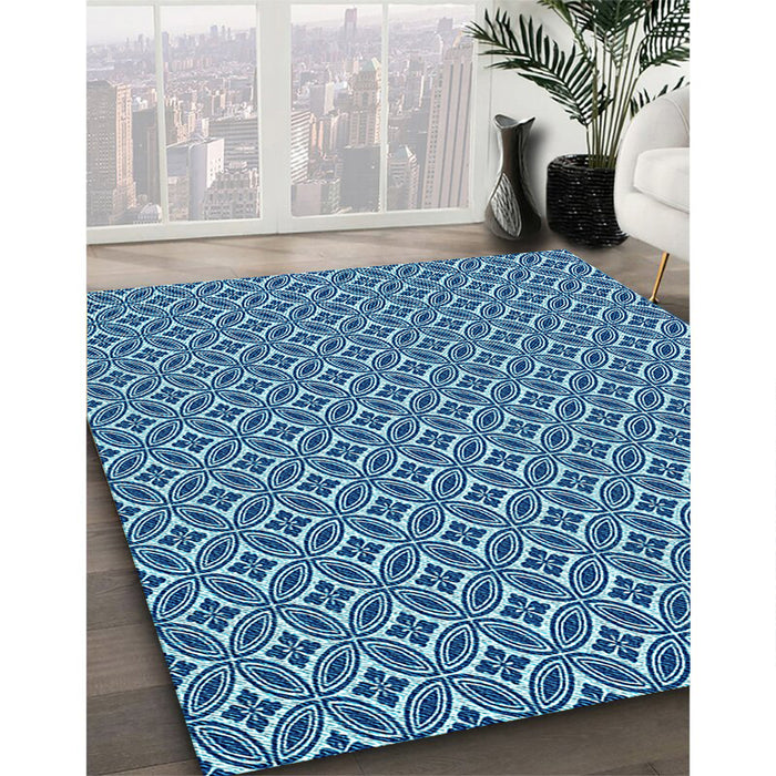Machine Washable Transitional Blueberry Blue Rug in a Family Room, wshpat3965lblu