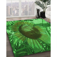Patterned Green Rug, pat3966grn