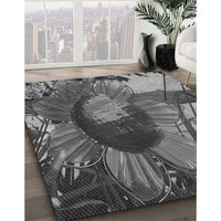 Patterned Black Rug, pat3966gry