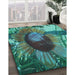 Patterned Deep-Sea Green Rug in Family Room, pat3966lblu