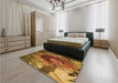 Patterned Saddle Brown Rug in a Bedroom, pat3966org