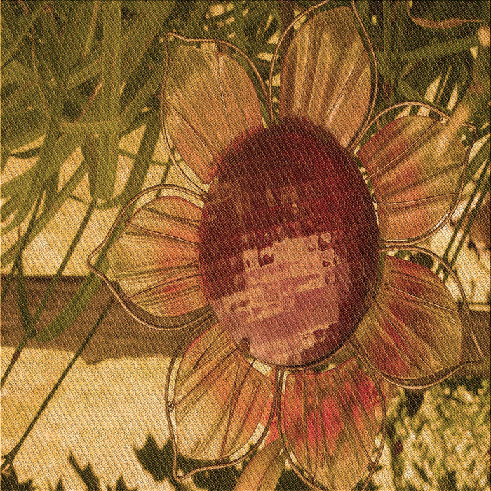 Round Patterned Saddle Brown Rug, pat3966org