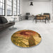 Round Patterned Saddle Brown Rug in a Office, pat3966org