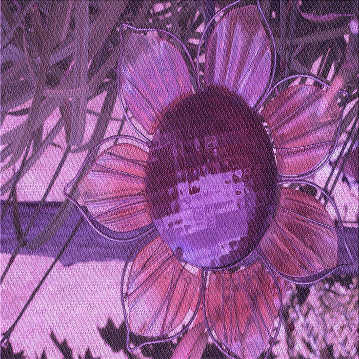 Round Patterned Dark Magenta Purple Rug, pat3966pur