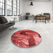 Round Patterned Red Rug in a Office, pat3966rd
