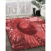 Patterned Red Rug in Family Room, pat3966rd
