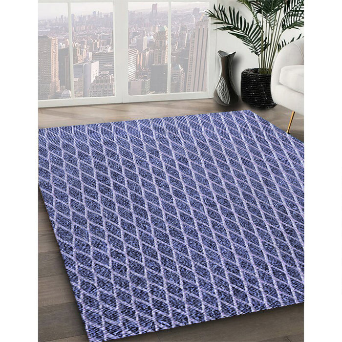 Patterned Deep Periwinkle Purple Rug in Family Room, pat3967blu