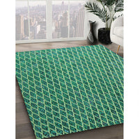 Patterned Sea Green Rug, pat3967lblu