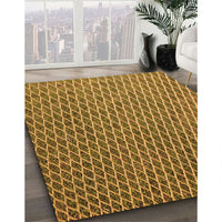 Patterned Dark Bronze Brown Rug, pat3967org