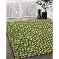 Patterned Army Green Novelty Rug, pat3967